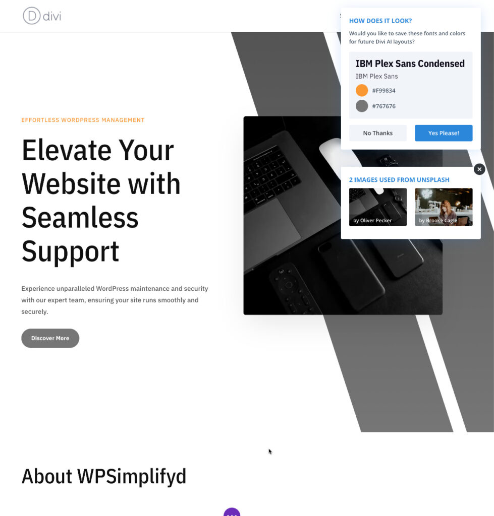 Divi AI Website Builder - Generate and Review